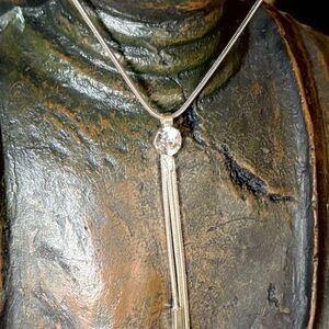 Vintage Sterling 925 Necklace Dangling Triple Strand 15”